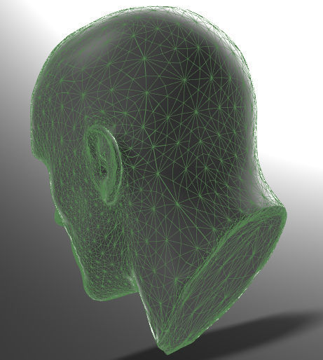 Solid male head 1 3D print model_1