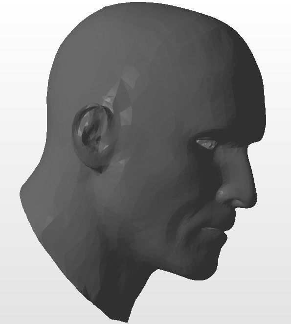 Solid male head 1 3D print model_3