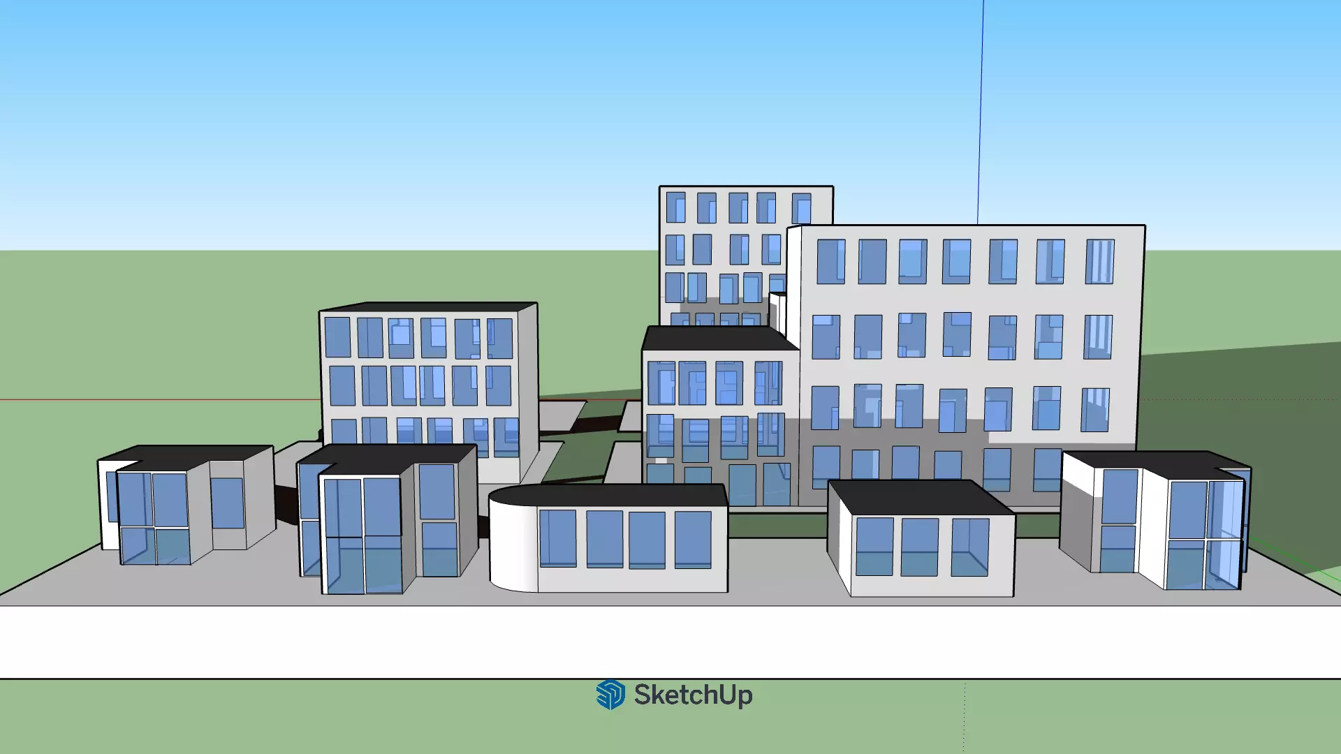 Modern City Block-Low Poly Building Pack SketchUp 3D Model 3D model