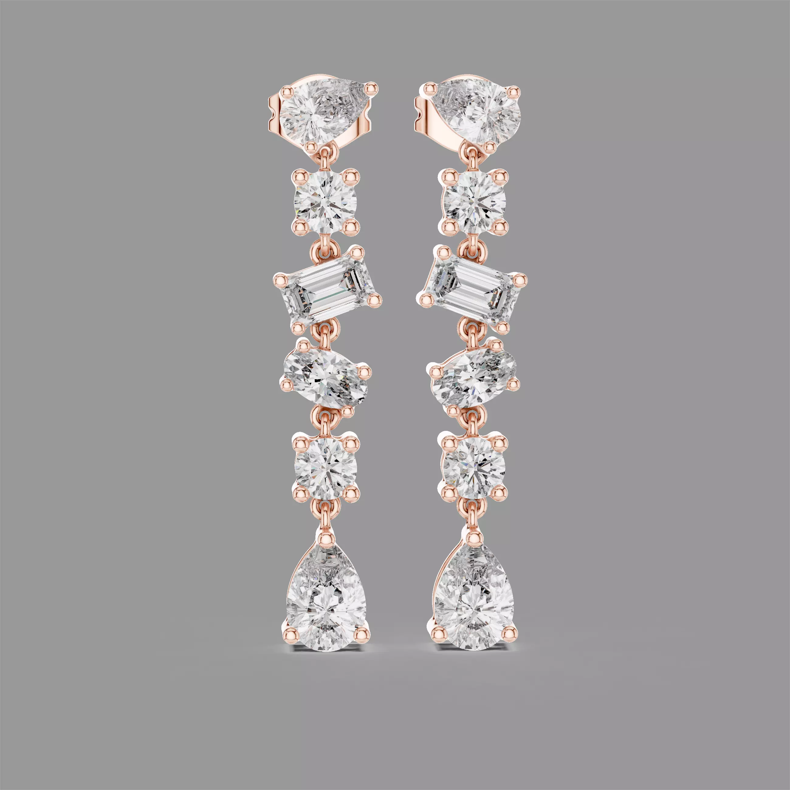 Diamond Earrings 3D print model