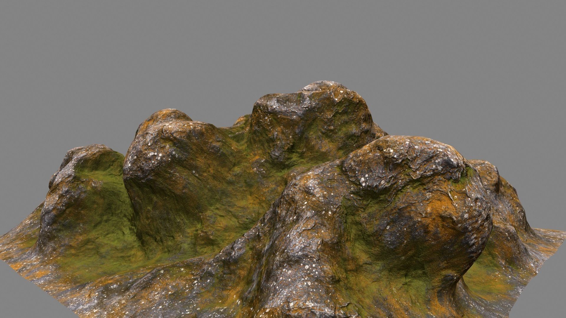 Rocks rock with grass Low-poly 3D model_13