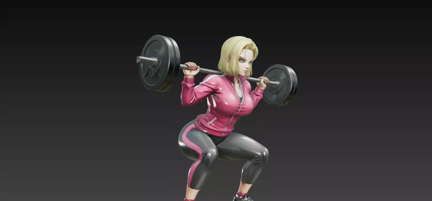 Android 18 Forest Gym Fitness Training 3D Printable Statue 3D print model
