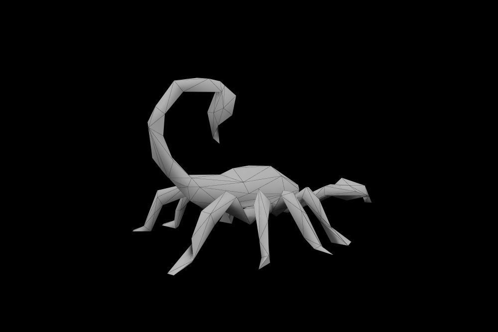 Low Poly Scorpion origami Low-poly 3D model_6