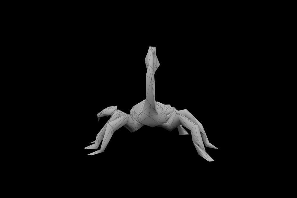 Low Poly Scorpion origami Low-poly 3D model_7