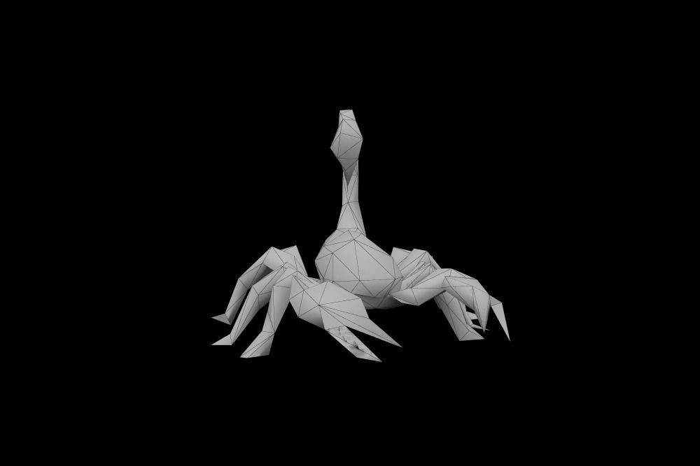 Low Poly Scorpion origami Low-poly 3D model_4