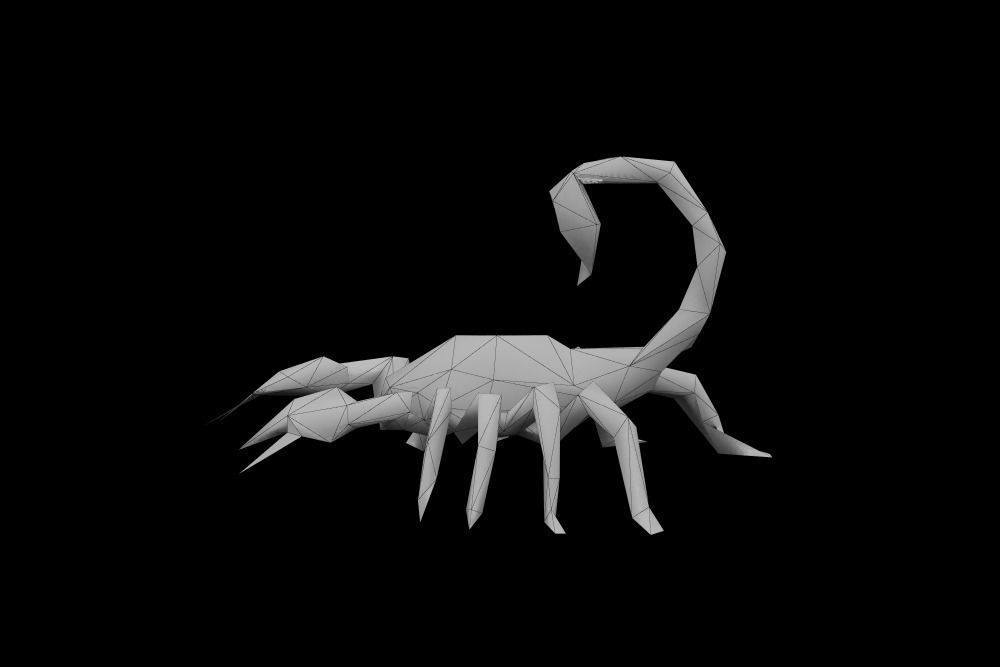 Low Poly Scorpion origami Low-poly 3D model_8