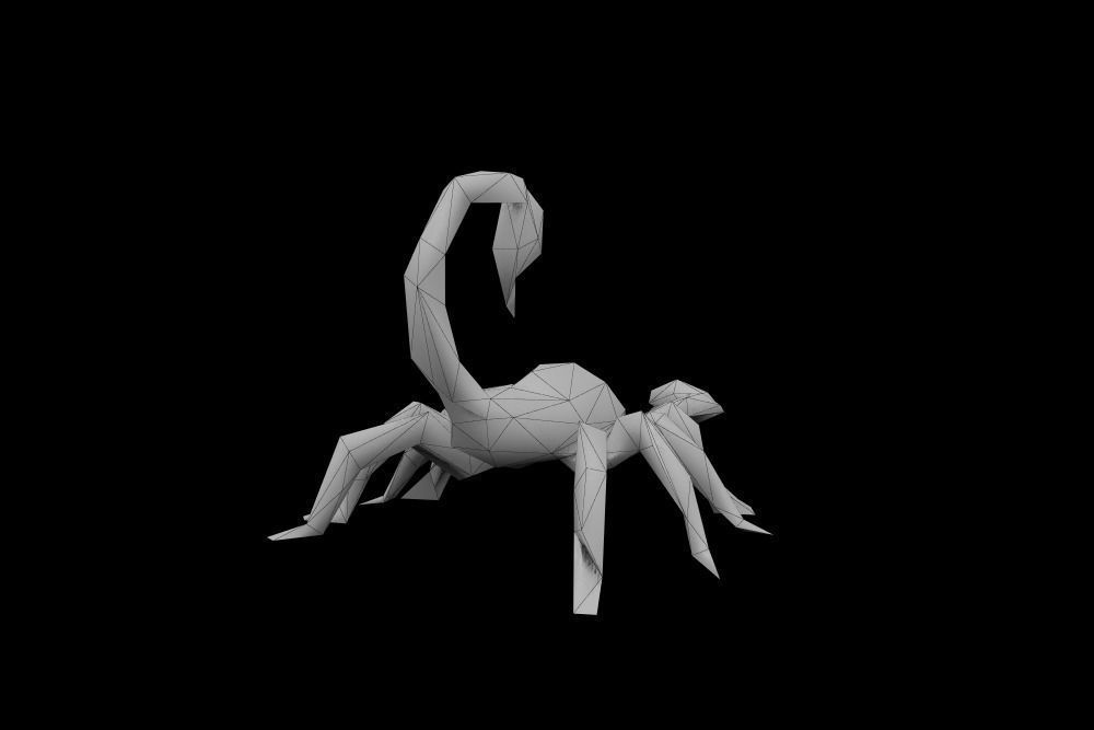 Low Poly Scorpion origami Low-poly 3D model_3