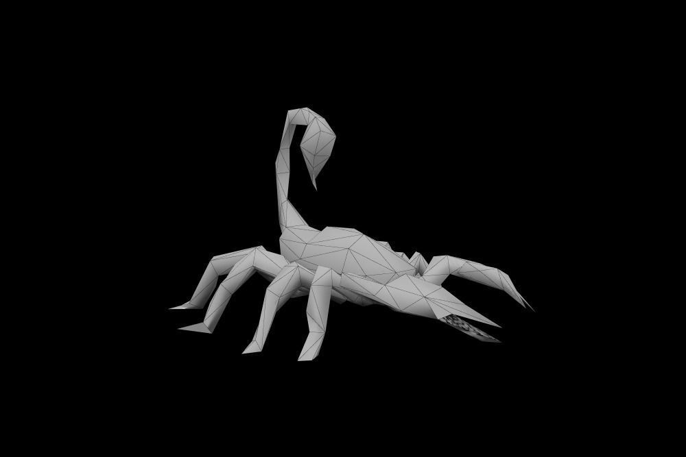Low Poly Scorpion origami Low-poly 3D model_2