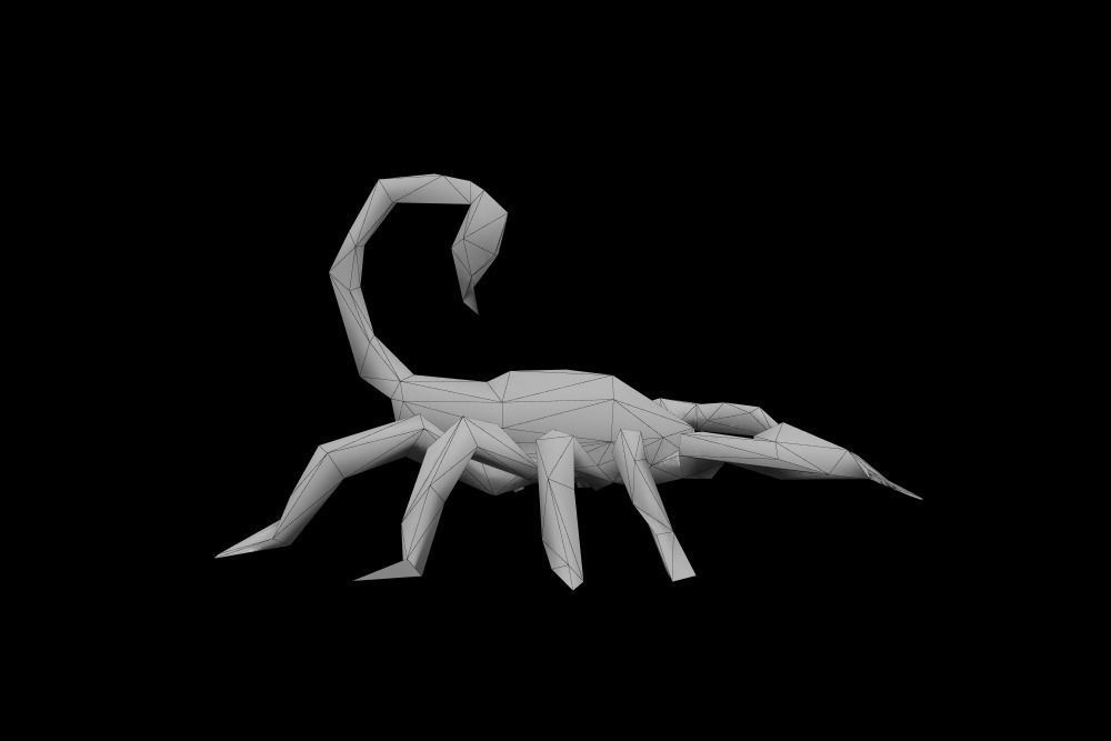 Low Poly Scorpion origami Low-poly 3D model_5