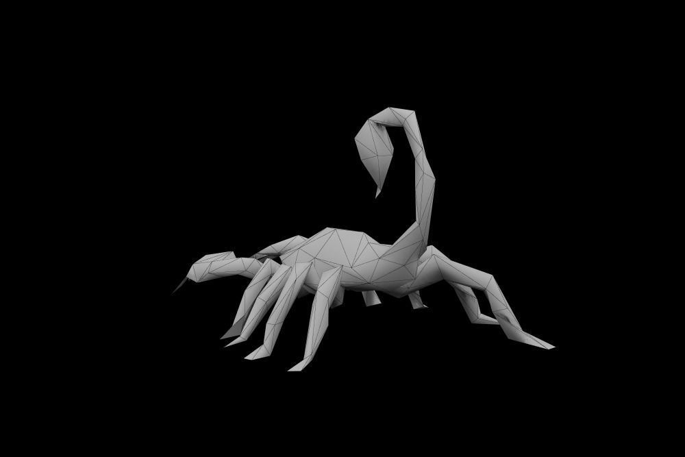 Low Poly Scorpion origami Low-poly 3D model_9