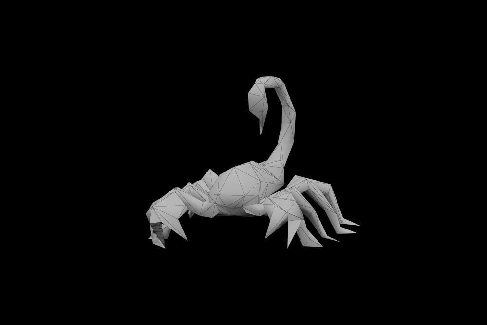 Low Poly Scorpion origami Low-poly 3D model_1
