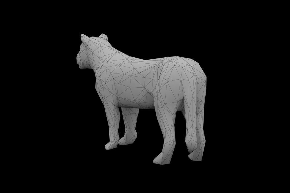 Low Poly Lion polygonal tiger Low-poly 3D model_6