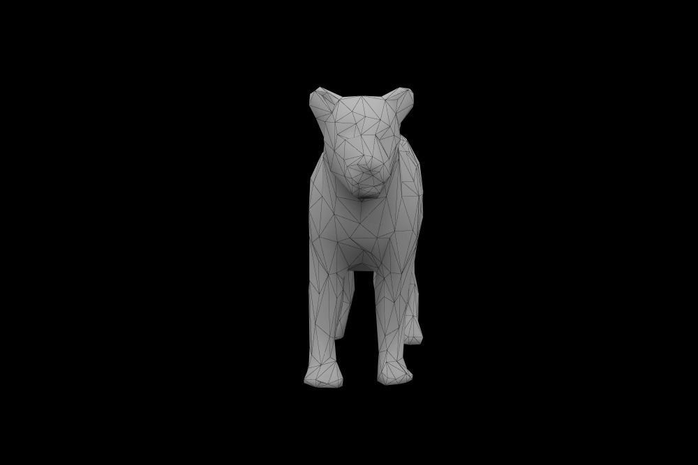 Low Poly Lion polygonal tiger Low-poly 3D model_3