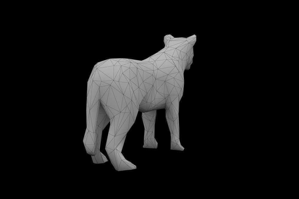 Low Poly Lion polygonal tiger Low-poly 3D model_8