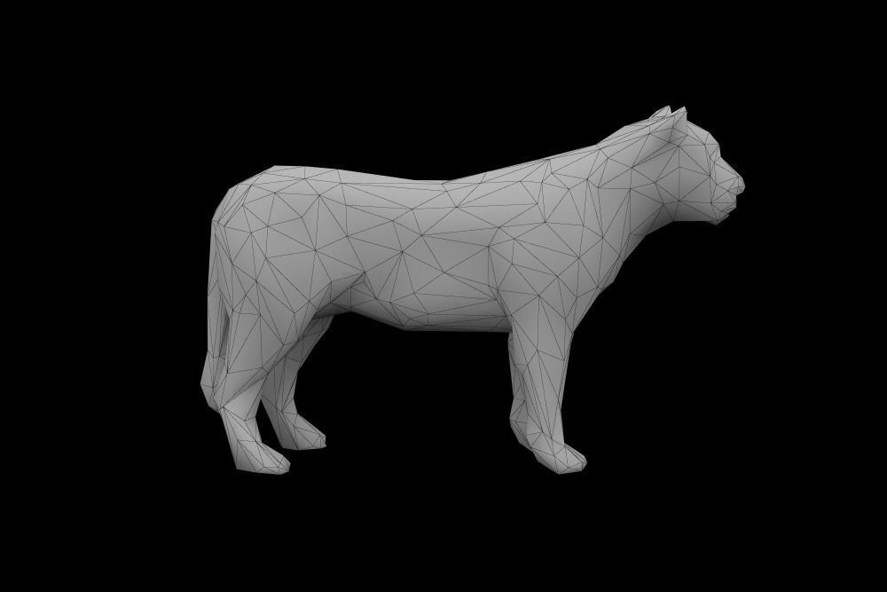 Low Poly Lion polygonal tiger Low-poly 3D model_10