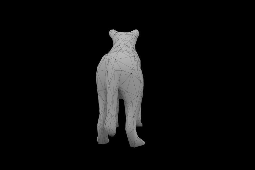 Low Poly Lion polygonal tiger Low-poly 3D model_5