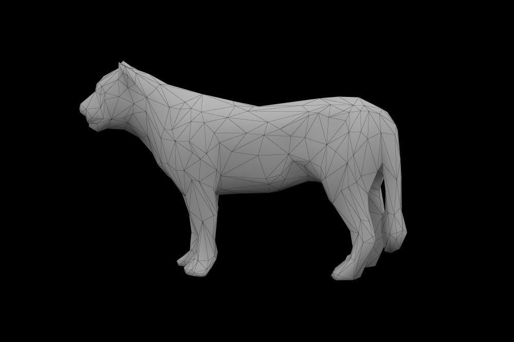 Low Poly Lion polygonal tiger Low-poly 3D model_1