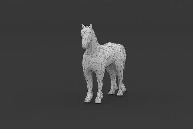 Low Poly Horse Model polygonal Low-poly 3D model