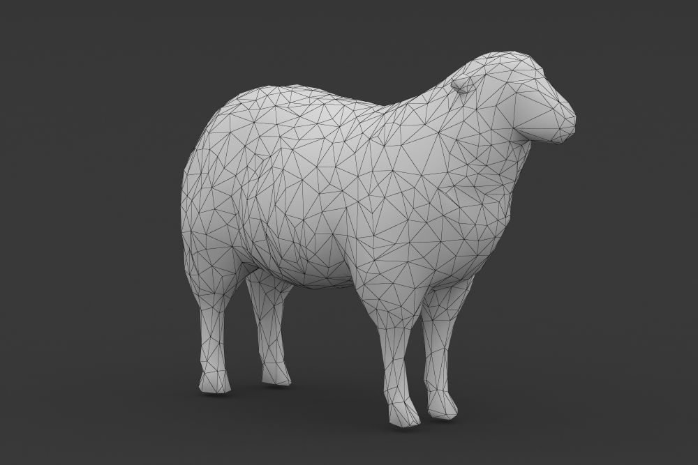 Low Poly Sheep Goat Lamb Low-poly 3D model_9