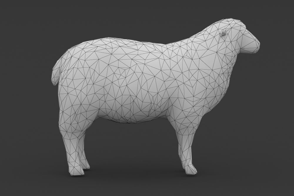 Low Poly Sheep Goat Lamb Low-poly 3D model_6
