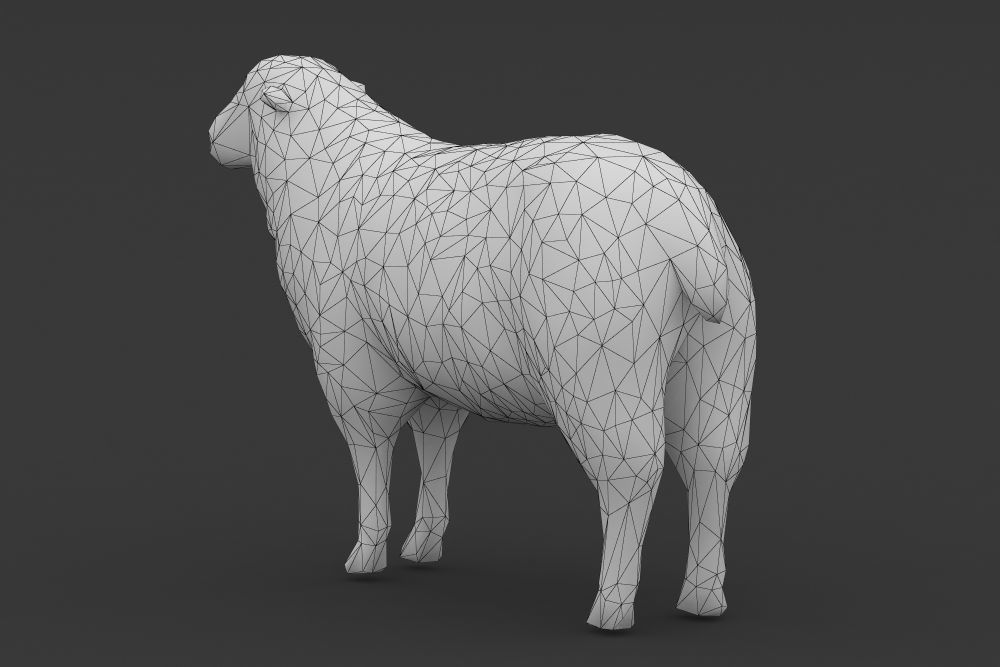 Low Poly Sheep Goat Lamb Low-poly 3D model_7