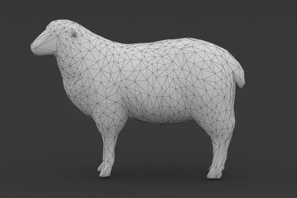 Low Poly Sheep Goat Lamb Low-poly 3D model_0