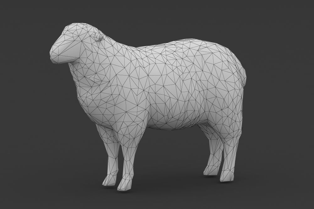 Low Poly Sheep Goat Lamb Low-poly 3D model_1