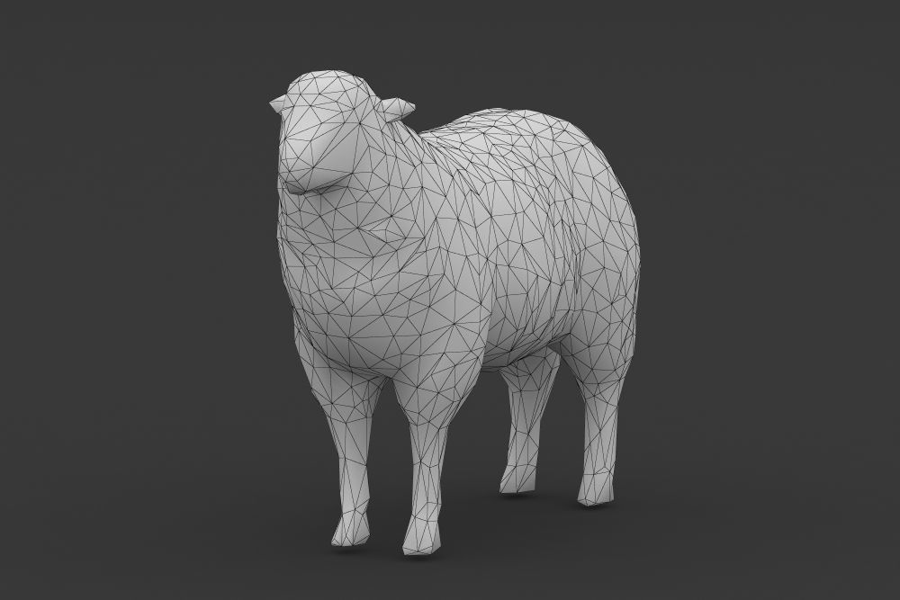 Low Poly Sheep Goat Lamb Low-poly 3D model_2