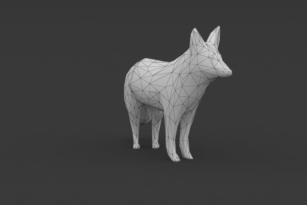Low Poly Fox polygonal Low-poly 3D model_4