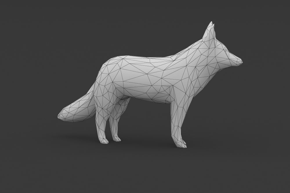 Low Poly Fox polygonal Low-poly 3D model_6