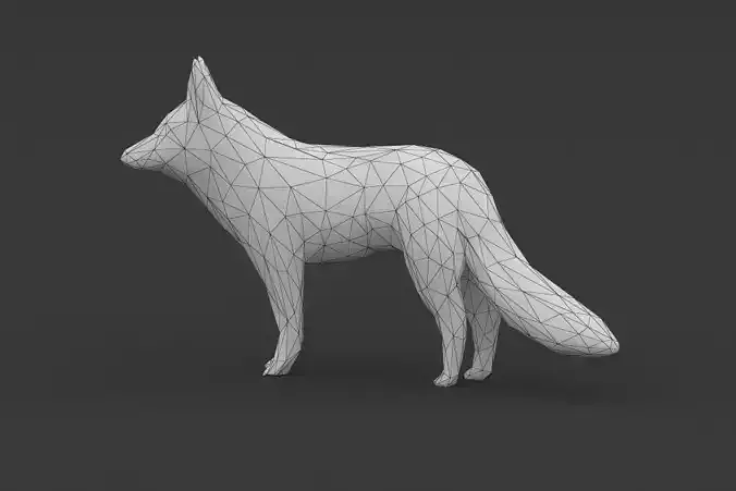 Low Poly Fox polygonal Low-poly 3D model