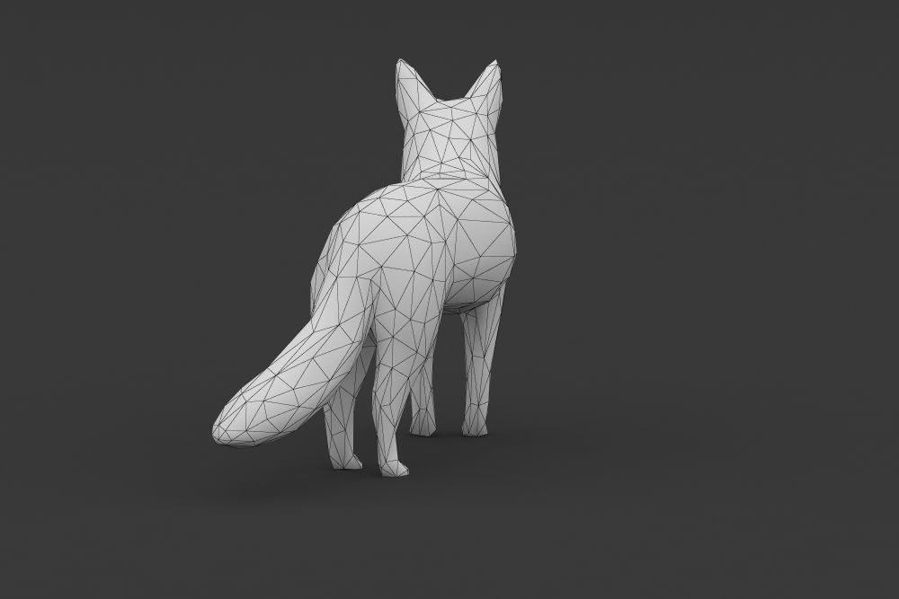 Low Poly Fox polygonal Low-poly 3D model_8
