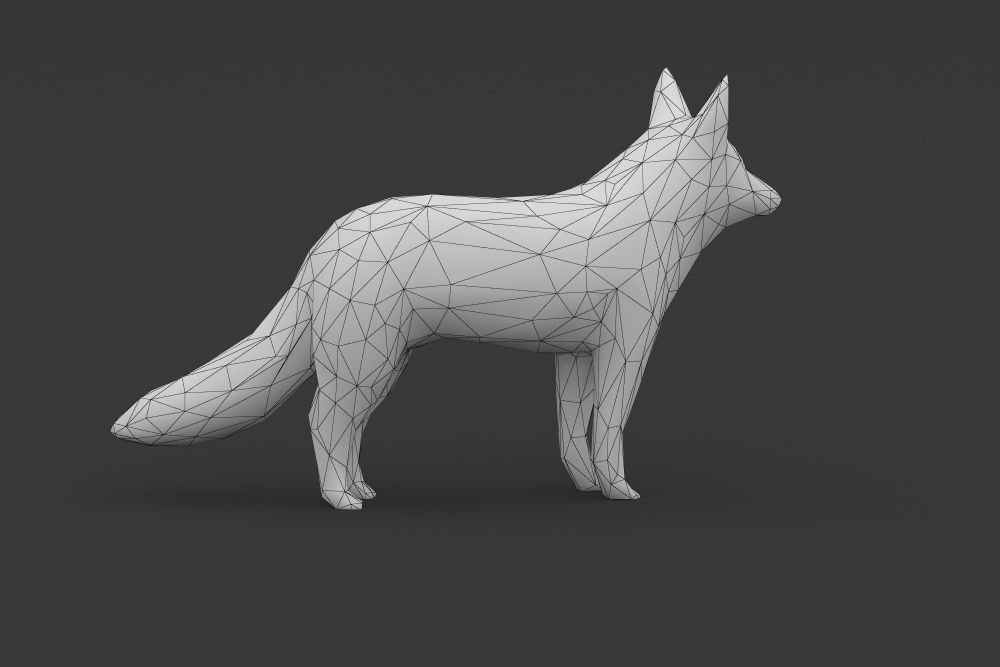 Low Poly Fox polygonal Low-poly 3D model_5