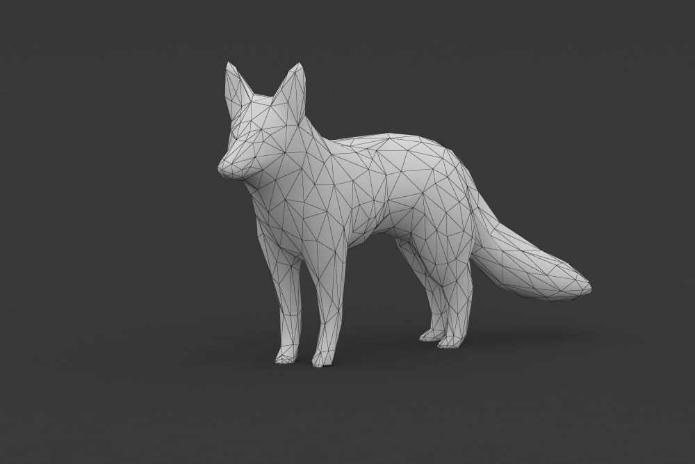 Low Poly Fox polygonal Low-poly 3D model_2