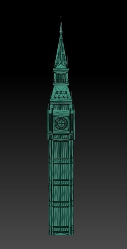 Big Ben Low-poly 3D model_2
