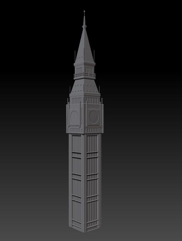 Big Ben Low-poly 3D model_1