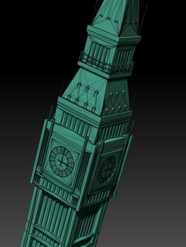 Big Ben Low-poly 3D model_3