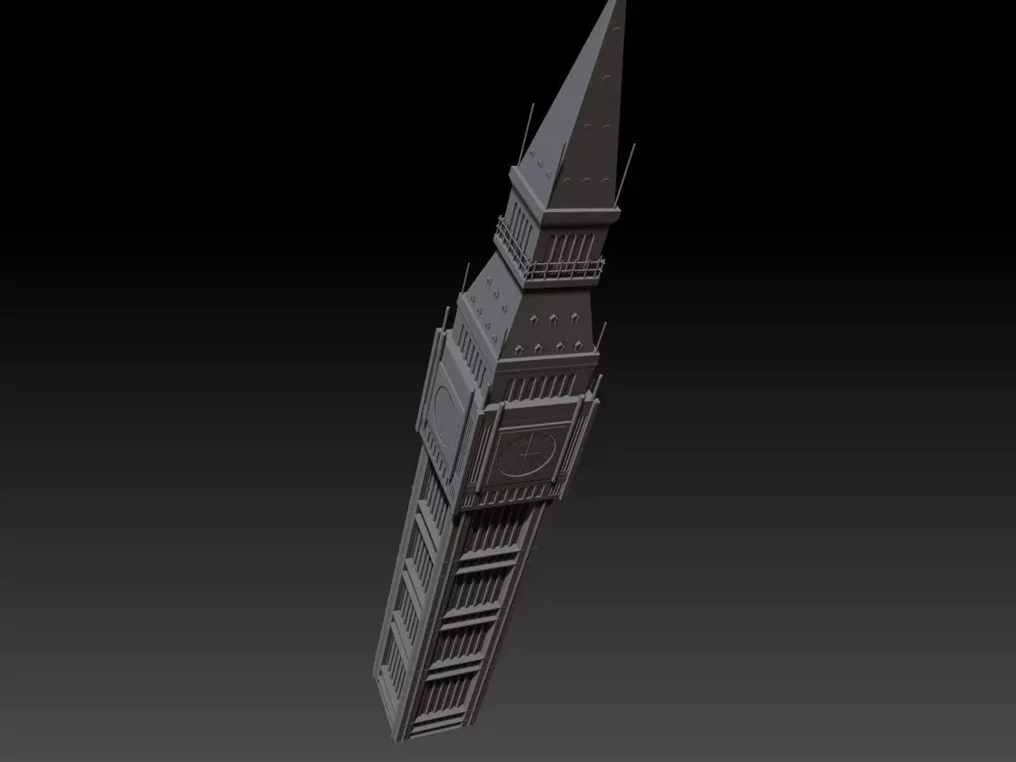 Big Ben Low-poly 3D model_0