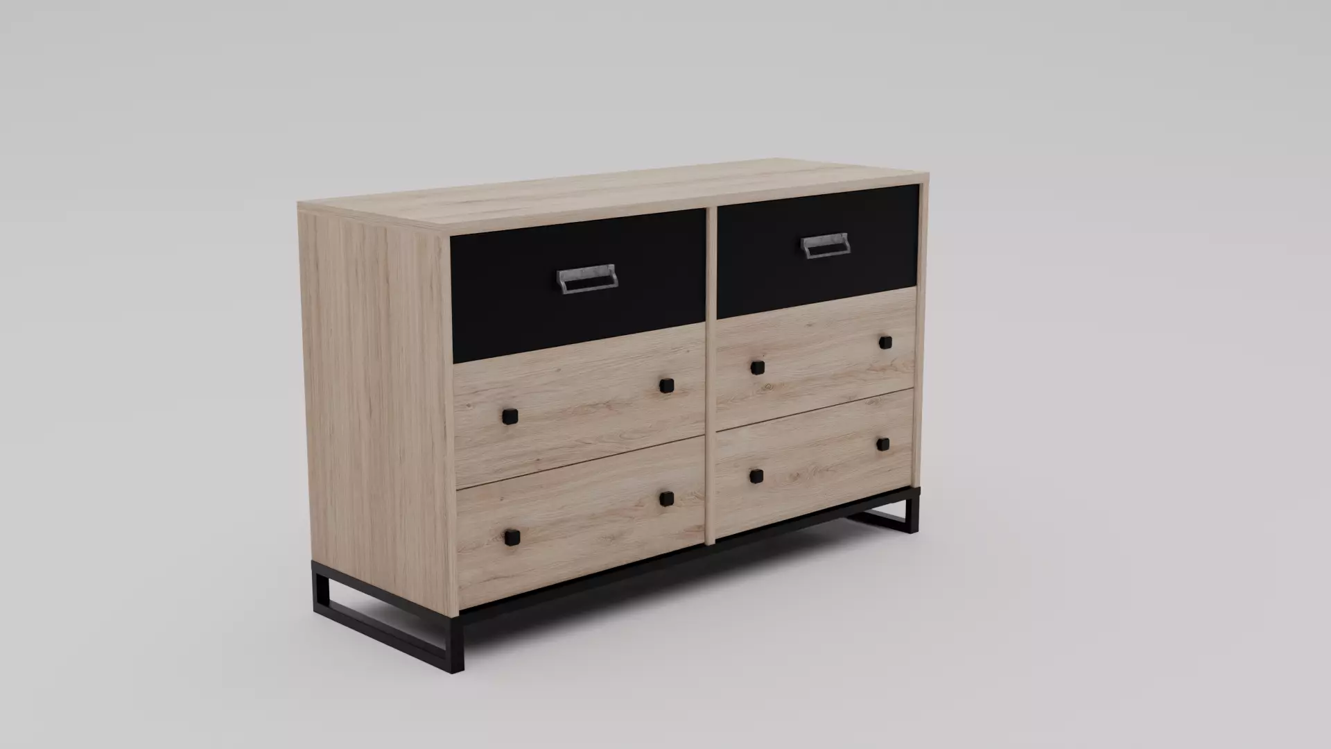 Wooden Drawer Low-poly 3D model