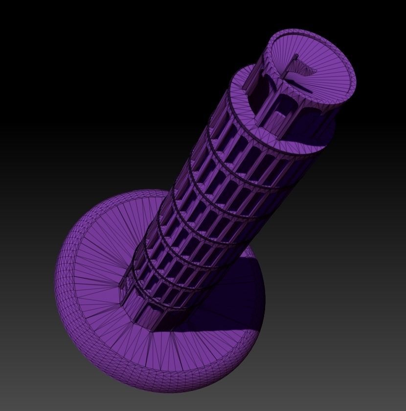 Torre di Pisa Low-poly 3D model_2