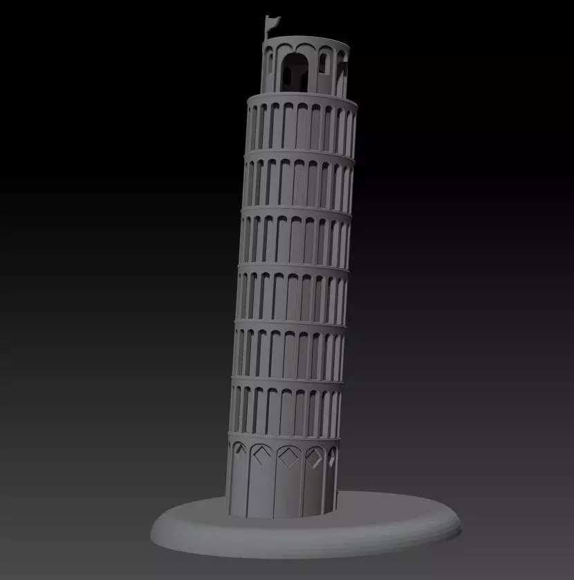 Torre di Pisa Low-poly 3D model_0