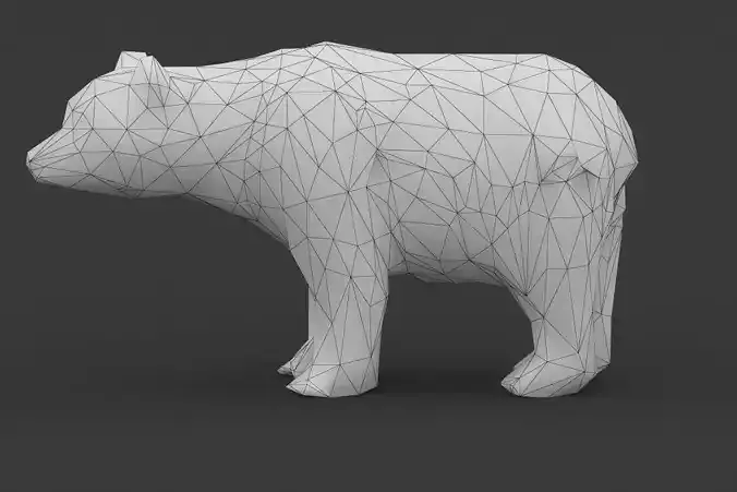 Low Poly Bear polygonal Low-poly 3D model