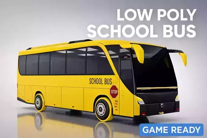 City Bus School 3D Model 1722 Tris