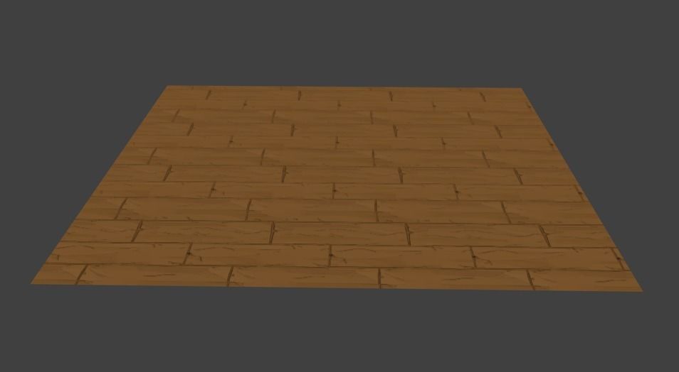 Wooden floor  Low-poly 3D model_1