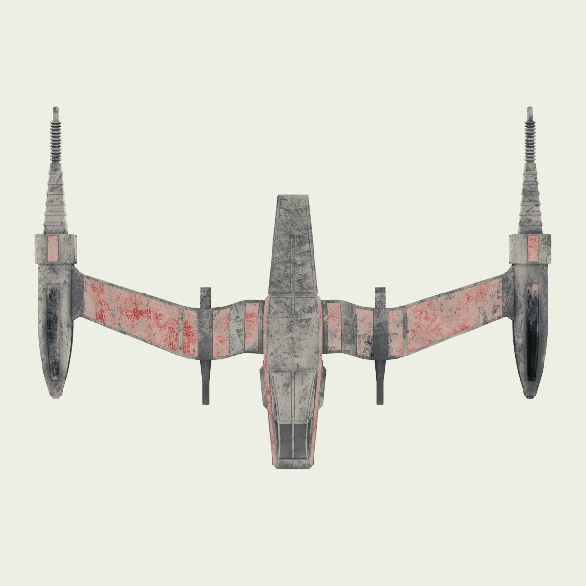 Starfighter old star wars fighter Low-poly 3D model_5