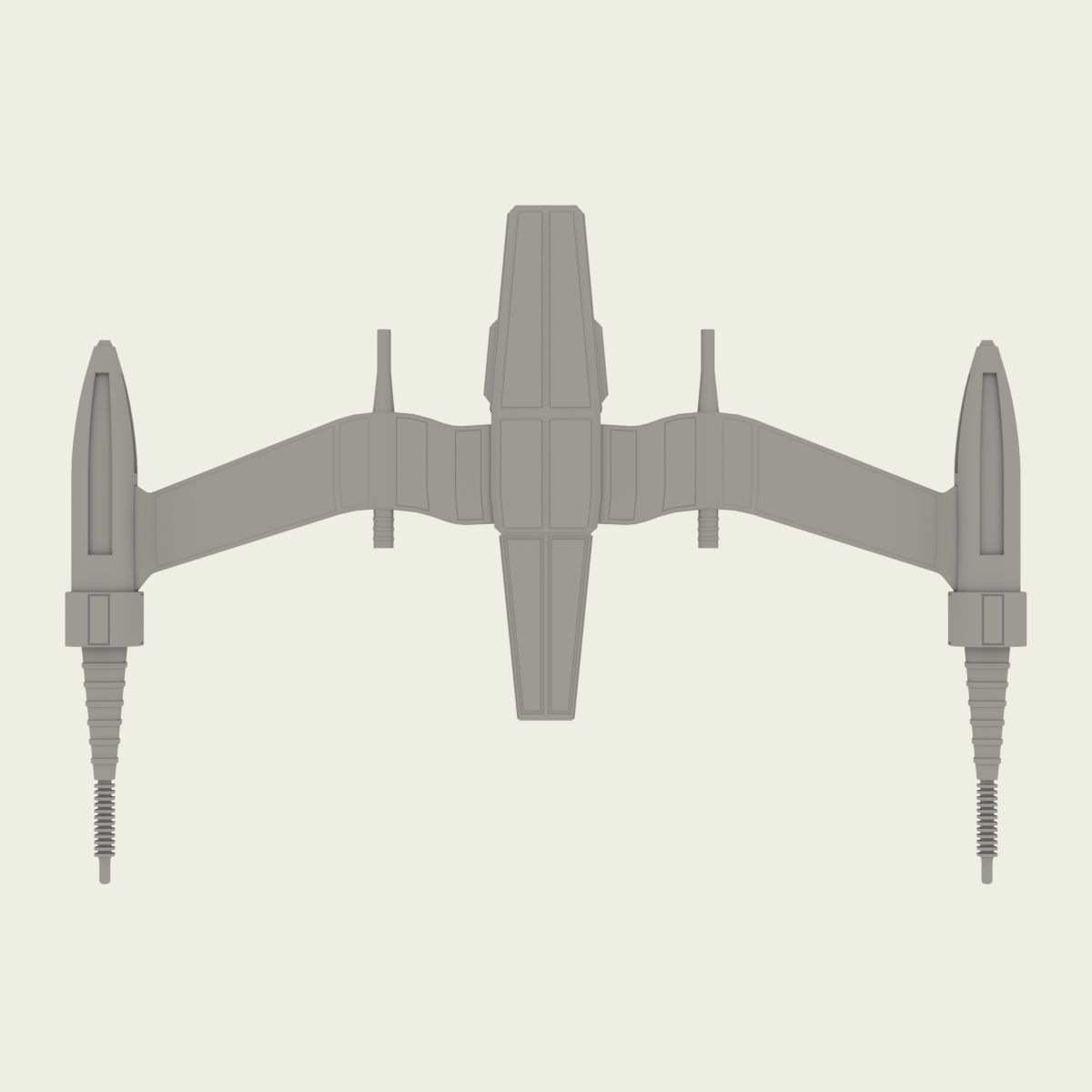 Starfighter old star wars fighter Low-poly 3D model_12