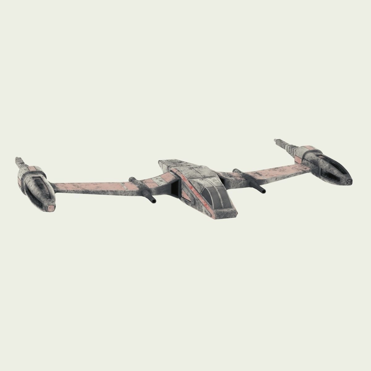 Starfighter old star wars fighter Low-poly 3D model_1