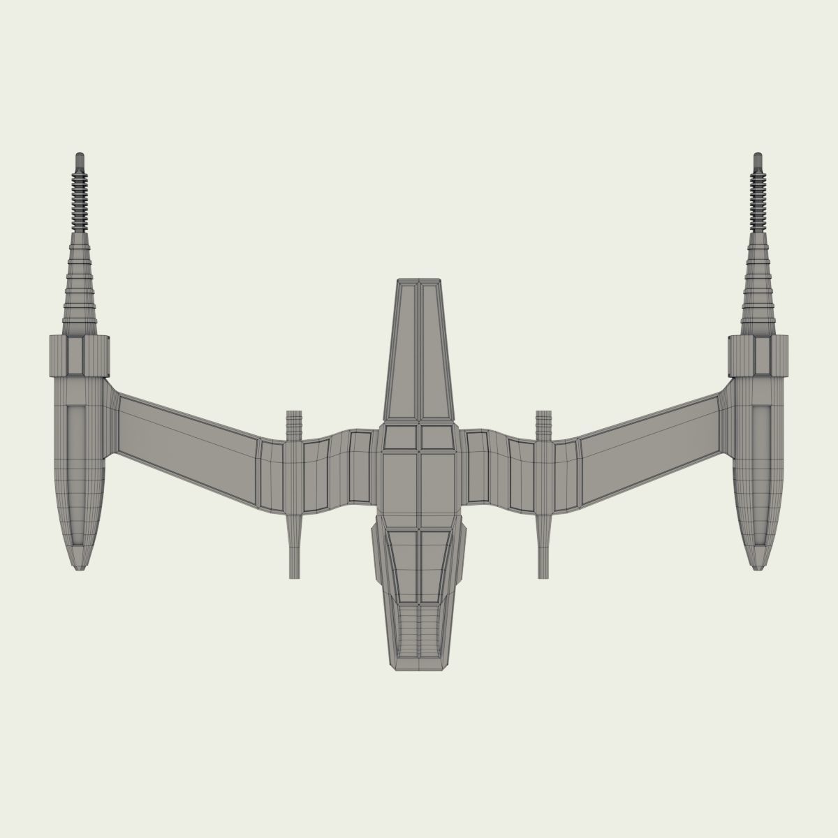 Starfighter old star wars fighter Low-poly 3D model_14