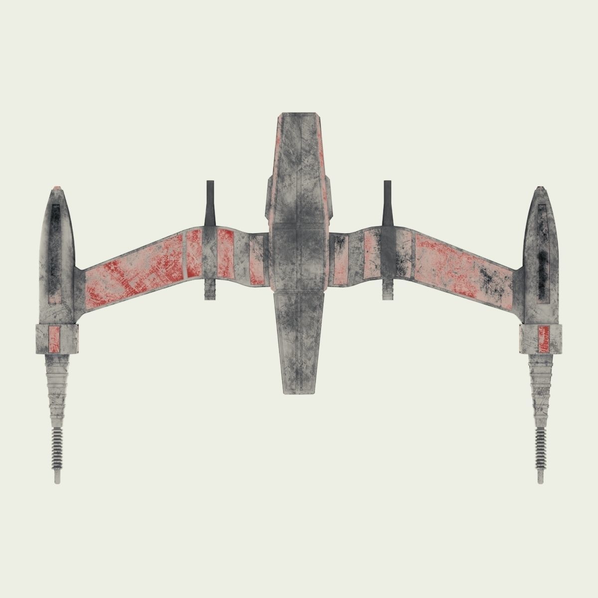 Starfighter old star wars fighter Low-poly 3D model_6