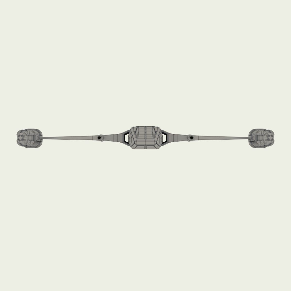 Starfighter old star wars fighter Low-poly 3D model_15